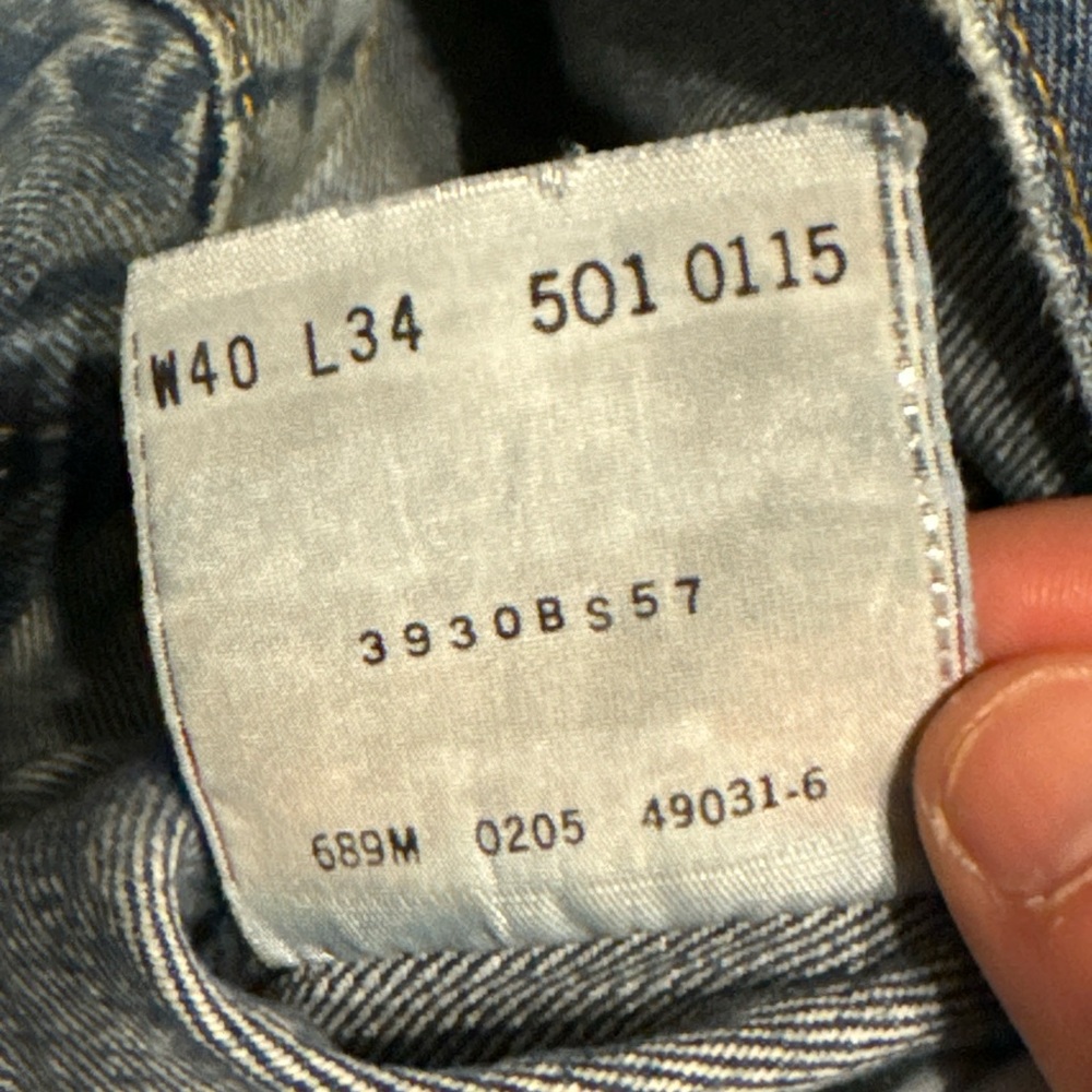 VTG Levis 501 Jeans Mens‎ 40x34 Blue Straight Button Fly Medium Wash Y2K Denim * - Picture 5 of 12